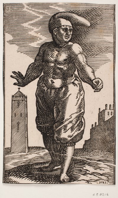 Homme debout avec torse nu - Melchior Lorck