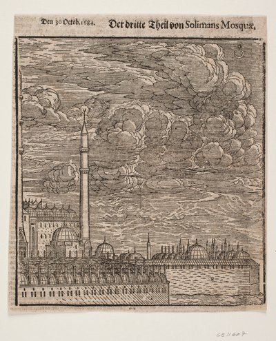 La mosquée Süleymaniye, vue du nord-est. Moitié droite - Melchior Lorck