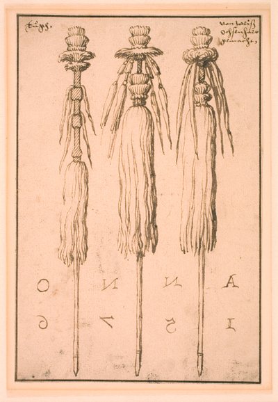 Trois queues de bœuf montées comme des étendards - Melchior Lorck