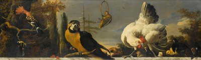 Oiseaux sur une balustrade - Melchior d
