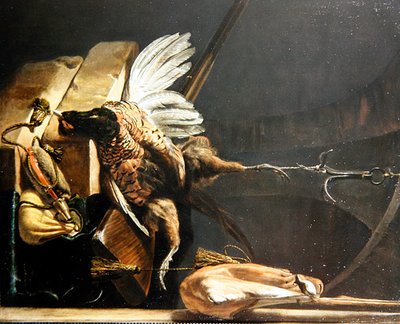 Nature morte avec un faisan mort suspendu à un crochet - Melchior de Hondecoeter