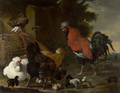 Un coq, les poules et les poussins - Melchior de Hondecoeter