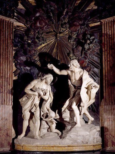 Sculpture en marbre représentant le Baptême du Christ, Co-Cathédrale Saint-Jean, La Valette, Malte - Melchiorre Cafa