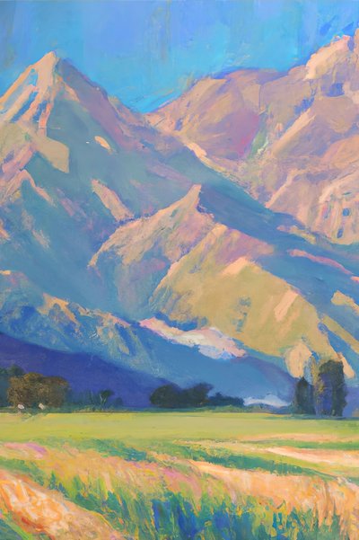 Une vallée de montagne pleine de vie - Melloi Art Prints
