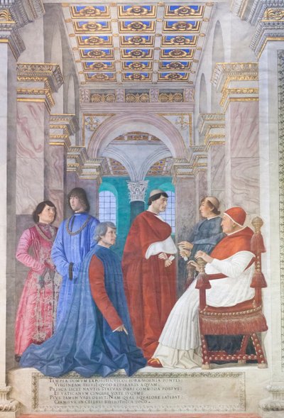Sixte IV nommant Platina préfet de la bibliothèque du Vatican - Melozzo da Forli