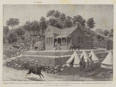 Quartier général du général Sir G White à Ladysmith, montrant un abri creusé pour le général par son état-major - Melton Prior