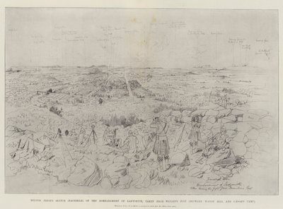 Croquis de Melton Prior (Fac-similé) du bombardement de Ladysmith, pris de Maiden