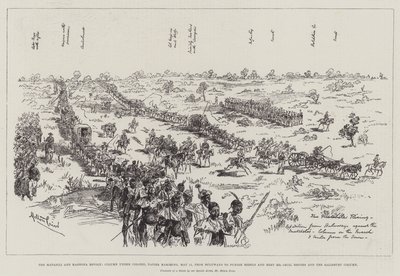 La révolte des Matabili et Mashona, colonne sous le colonel Napier marchant, 11 mai, de Buluwayo pour punir les rebelles et rencontrer M. Cecil Rhodes et la colonne de Salisbury - Melton Prior