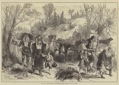 La guerre, réfugiés herzégoviniens entre Belosave et Goslitch - Melton Prior