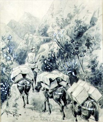 Trekking, train de marchandises à dos de mule de Cabello à Valence - Melton Prior