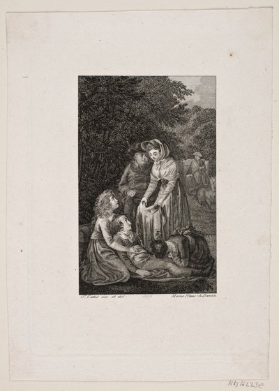 Illustration avec quatre personnes autour d