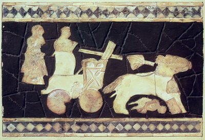 Char de guerre tiré par deux chevaux, 2800-2300 av. J.-C. - Mesopotamian