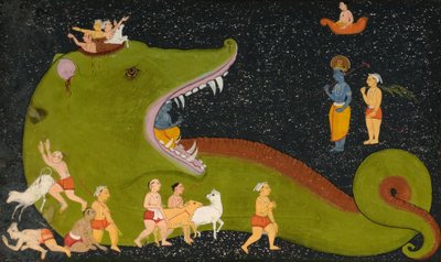 La Victoire de Krishna sur Aghasura - Mewar School