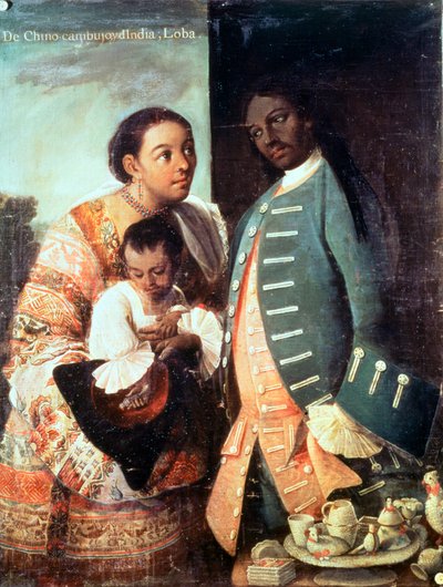 Un métis et sa femme indienne Lobo et leur enfant, tiré d