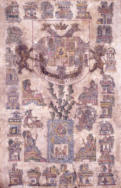 Un document illuminé du Mexique, montrant les armoiries du vice-roi Sotomayor, vers 1645 - Mexican School