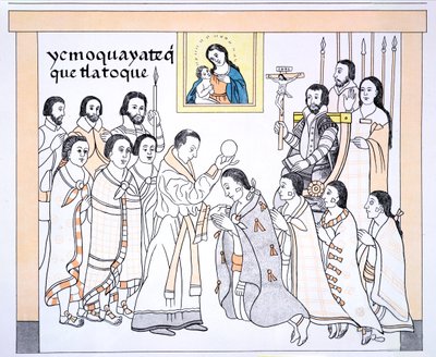 Caciques recevant la communion d