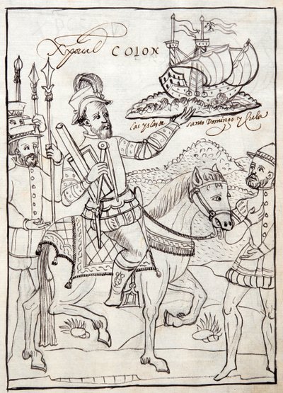 MS Hunter 242 f.247r Christophe Colomb, illustration de l