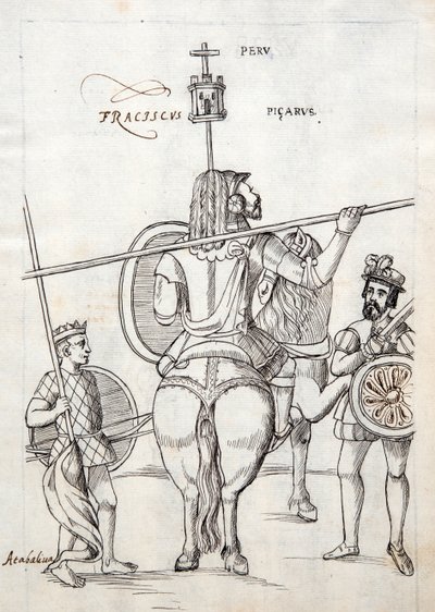 MS Hunter 242 f.248r Picarus, ou Pizarro, et cheval de guerre, illustration de l