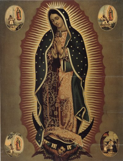 Représentation de la Vierge de Guadalupe, sainte patronne du Mexique - Mexican School