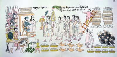 Le chef tlaxcalan, Maxixcatzin, présente un bouquet de roses et d