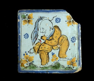 Carreau avec un homme chinois grotesque, vers 1800 - Mexican School