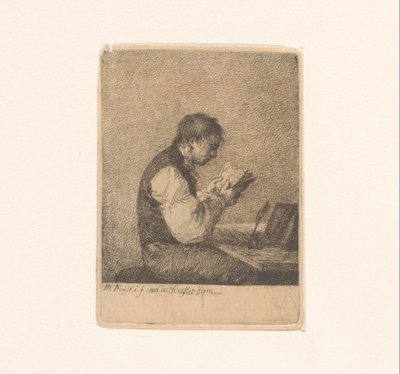 Homme lisant à un bureau - Michał Płoński