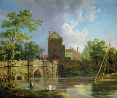 La poterne de Layerthorpe, York, vers 1769 (huile sur toile) - Michael (1743-1801) Rooker