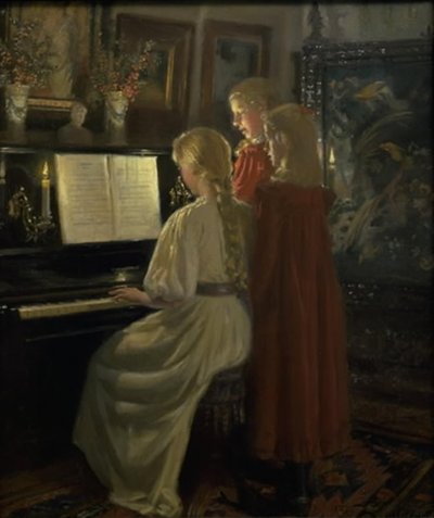 Enfants chantant - Michael Ancher