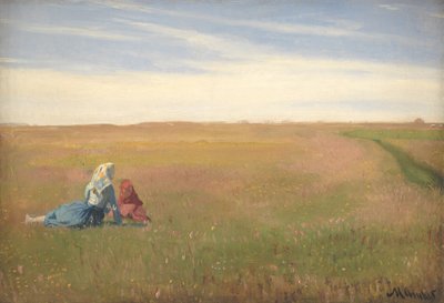 Deux filles dans un champ. Un jour d