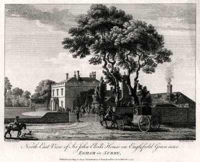 Vue nord-est de la maison de Sir John Elvils à Englefield Green près d