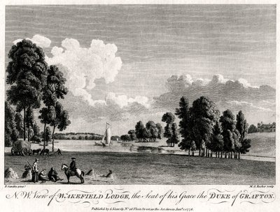 Vue nord-ouest de Wakefield Lodge, la résidence de son Altesse le duc de Grafton, 1776 - Michael Angelo Rooker