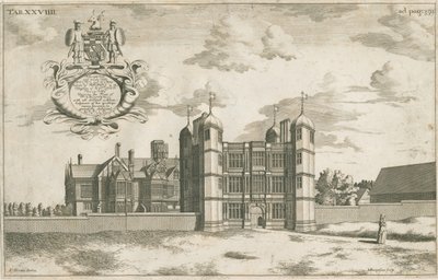 Tixall Hall et Gatehouse: gravure sur cuivre, nd [1686] - Michael Burghers