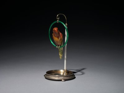 Perroquet sur un perchoir, firme de Peter Carl Fabergé - Michael Evlampievich Perkhin
