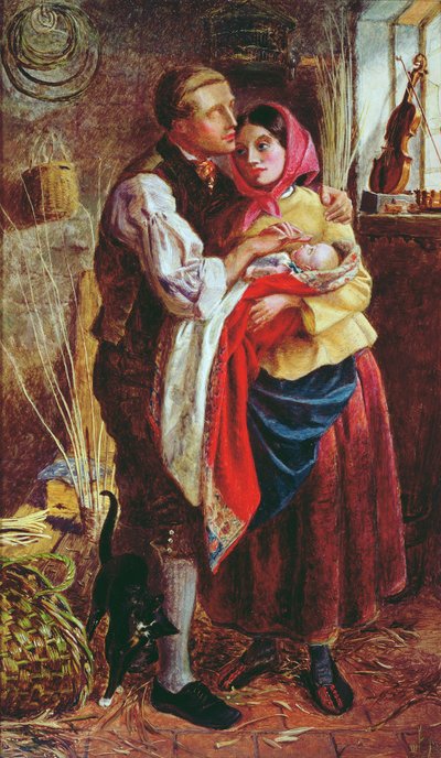 Le fabricant de paniers aveugle avec son premier enfant, 1858 - Michael Frederick Halliday