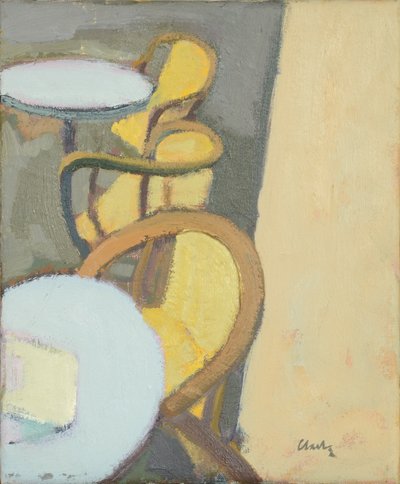 Café Table Top, 2017 (oil on linen) - Michael G. Clark