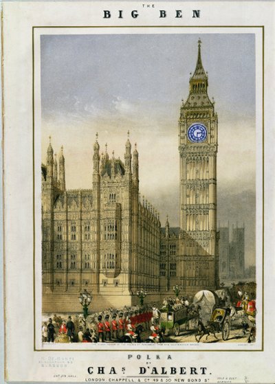 Big Ben Polka, couverture musicale publiée par Hanhart, vers 1862 - Michael Hanhart