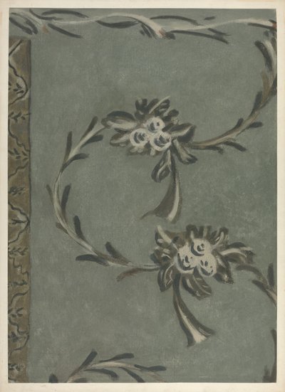 Mur décoré à main levée, vers 1940 - Michael Lauretano