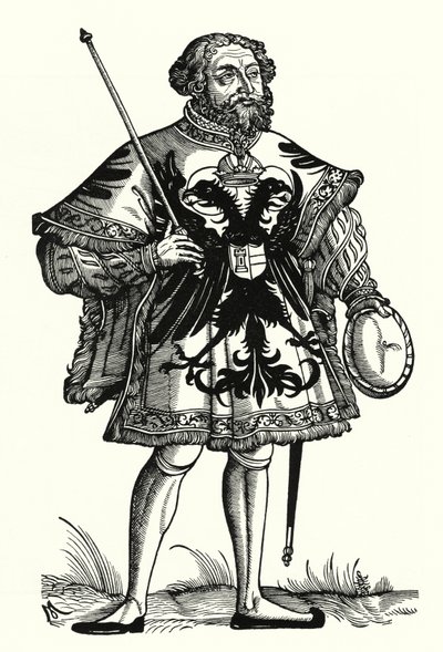 Un héraut impérial allemand (gravure) - Michael Ostendorfer