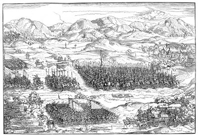 Mercenaires allemands en marche - Michael Ostendorfer