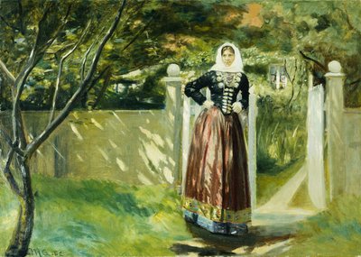 À la porte du jardin - Michael Peter Ancher