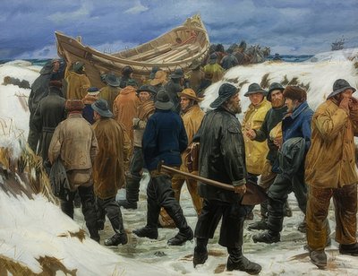 Le canot de sauvetage tiré à travers les dunes. 1883 - Michael Peter Ancher