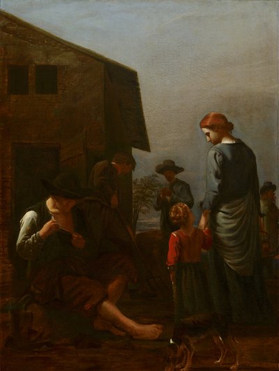 Famille de paysans avec un homme enlevant des puces de lui-même, 1656-60 - Michael Sweerts