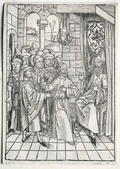 Der Schatzbehalter : Le Christ devant Caïphe (verso) - Michael Wolgemut
