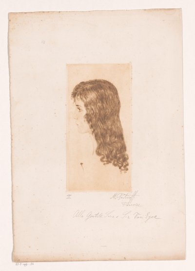 Tête de jeune fille aux longs cheveux de profil - Michal Portnoff (signed by artist)