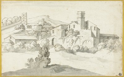 Paysage avec un vieux château - Michel Ange Houasse