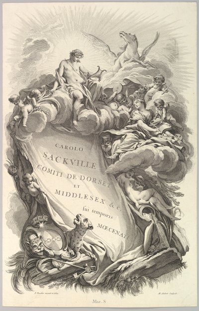 Frontispice pour le Tombeau de Charles Sackville, comte de Dorset, vers 1736 - Michel Aubert