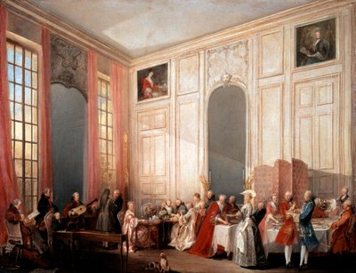 Fête du thé anglais avec le prince de Conti au Temple - Michel Barthelemy Ollivier