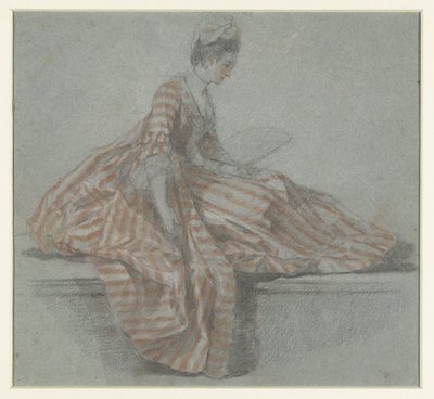 Dame assise sur une balustrade - Michel Barthelemy Ollivier