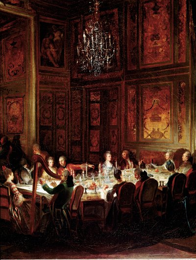 Dîner du prince Louis François de Conti, Palais du Temple (détail) - Michel Barthelemy Ollivier or Olivier