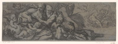 Faune avec bacchante et putti - Michel Dorigny (attributed to)